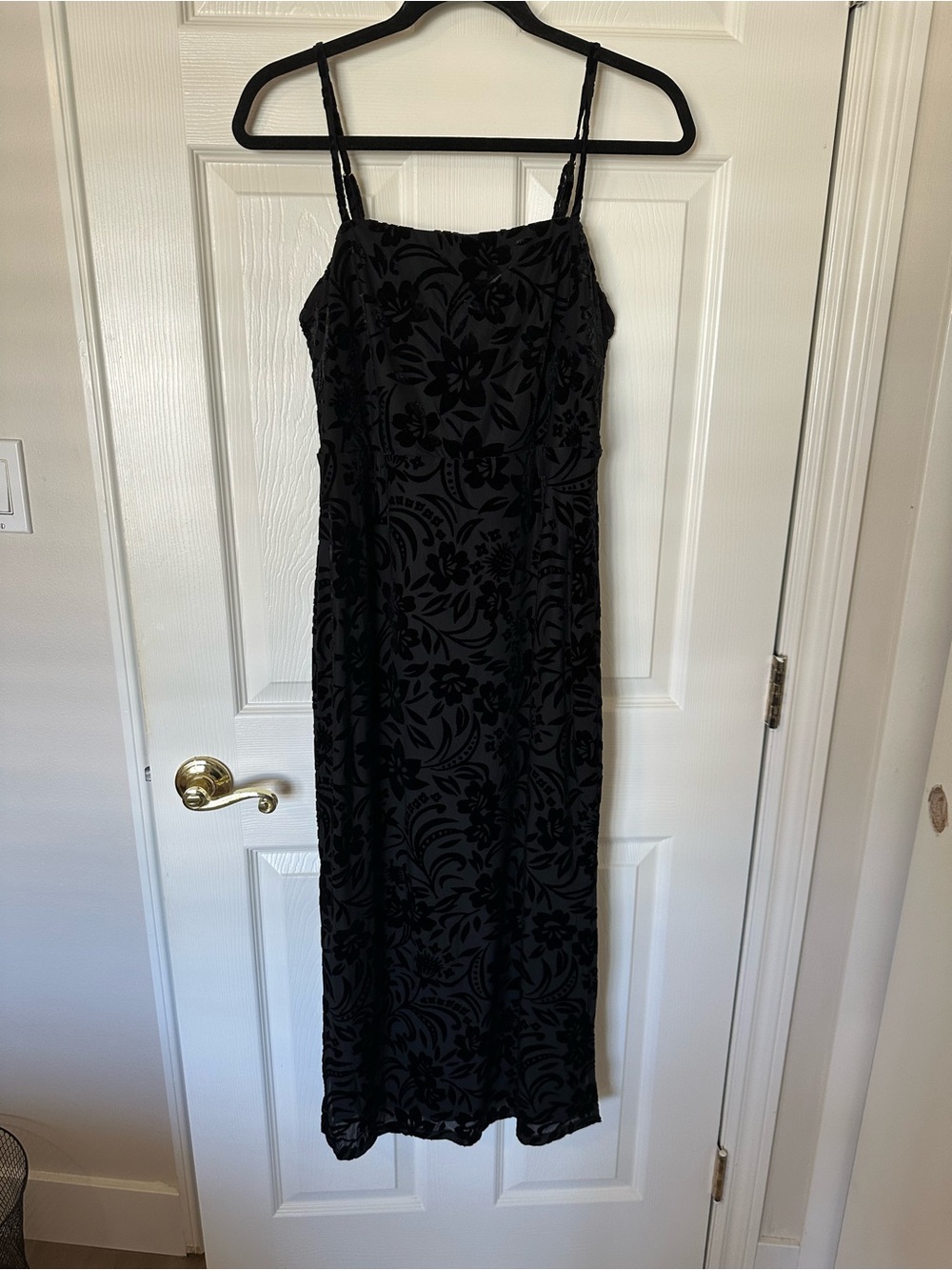 Rachel Zoe Black Floral Velvet Dress